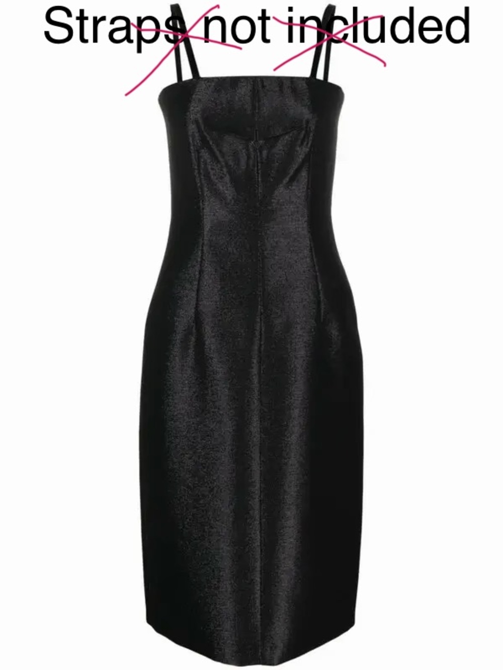 Sportmax Black Satin Midi Dress without Spaghetti Straps